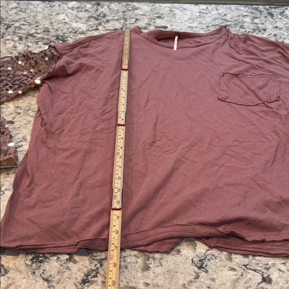Free People | Celine Tee Sequin Embellished Long Sleeve in Lavender Size XL - Picture 11 of 16